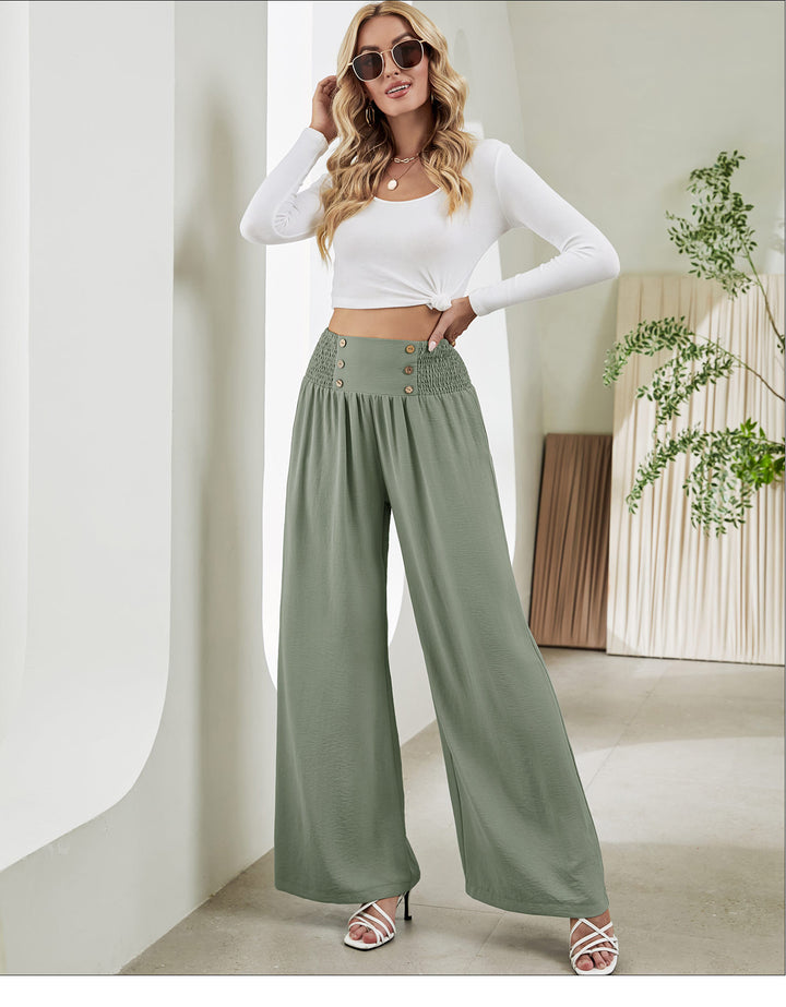 MJ Sandra High Waist Wide Leg Shirred Pants