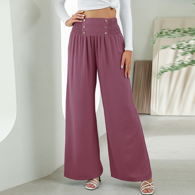 MJ Sandra High Waist Wide Leg Shirred Pants