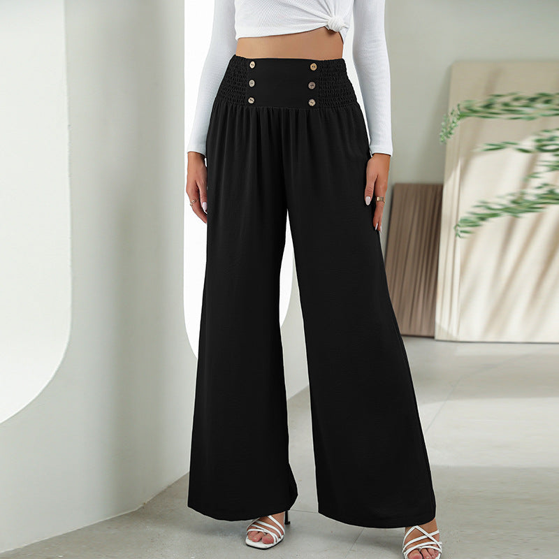 MJ Sandra High Waist Wide Leg Shirred Pants