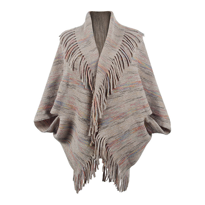 MJ Sutton Tassel Shawl Top Sweater