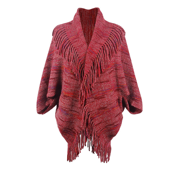 MJ Sutton Tassel Shawl Top Sweater