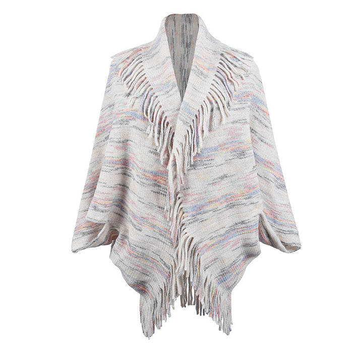 MJ Sutton Tassel Shawl Top Sweater